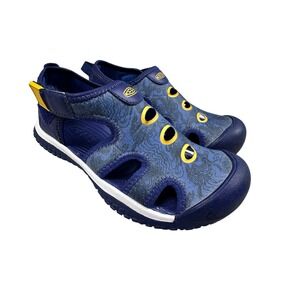 KEEN Kids Water Sandals Blue Graphic Print Closed Toe Hook and Loop Size 13